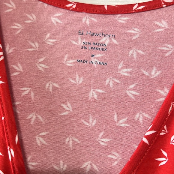 41 HAWTHORN Elisse Knit Surplice Dress Red and White - Picture 10 of 10